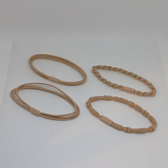 NWOT Set of 4 Tan Adjustable Braided Cloth/String Bracelets Jewelry Acc #10 - Picture 10 of 11